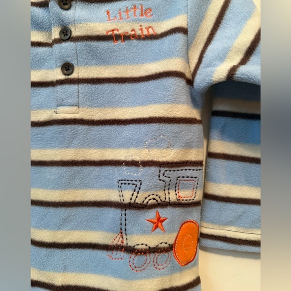 Fisher Price Little Train Blue Striped Kids Shirt - Picture 2 of 4